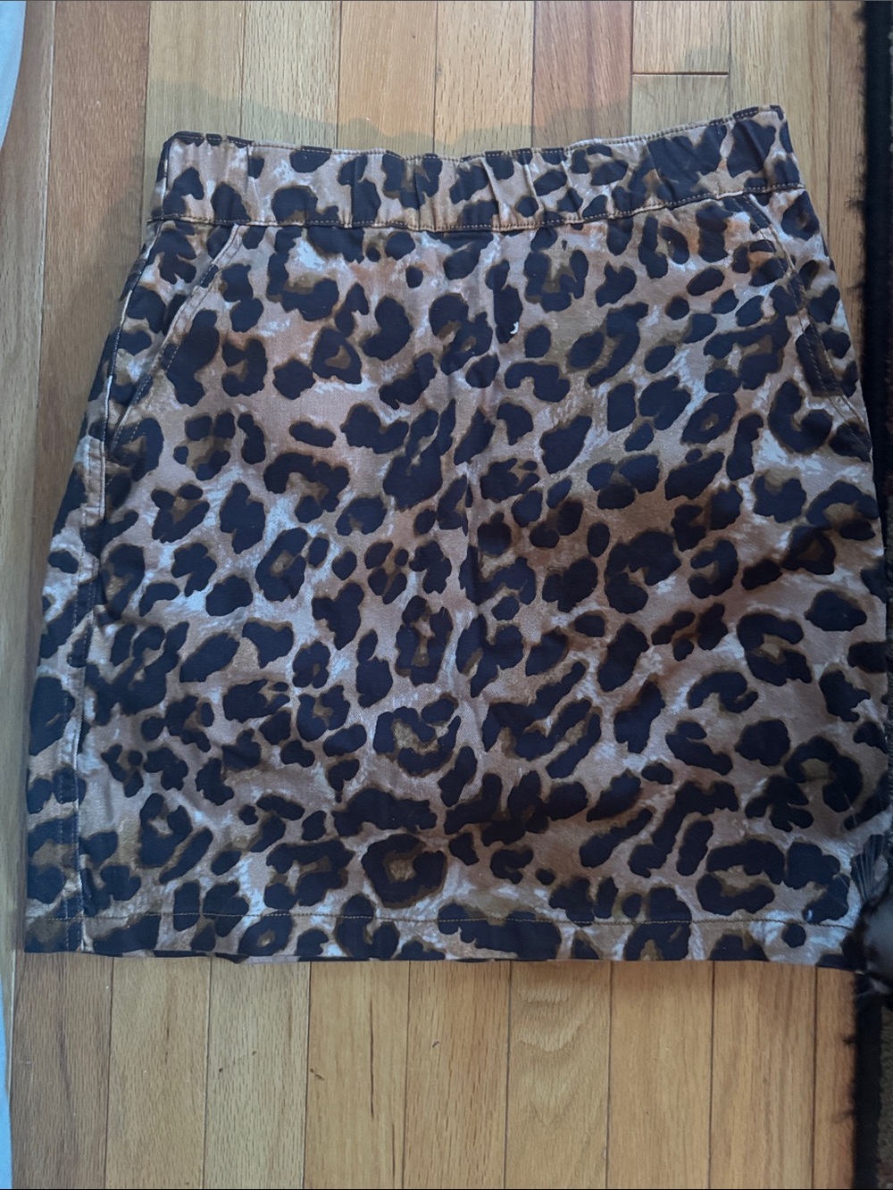 Boston Proper Leopard Print Mini Skirt in Brown and Black